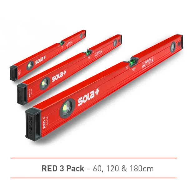 Sola Red Spirit Level 3 PK- 60cm, 120cm & 180CM